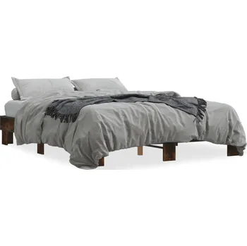 Postel Rám postele 203 x 153 x 30 cm, kouřový dub, dřevotřískový materiál