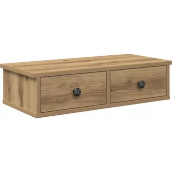 police Nástěnná police se zásuvkami, dub artisan, 60 x 28 x 15 cm