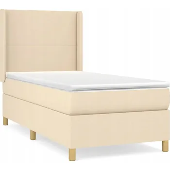 Postel Kontinentální postel s matrací 203 x 103 x 118/128 cm, krémová