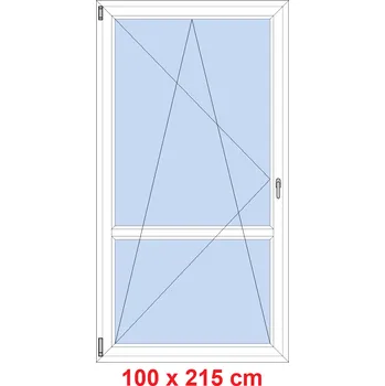 Okno Soft Balkonové dveře s příčkou 100x215 cm, otevíravé a sklopné