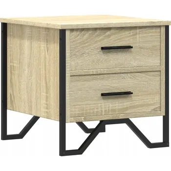 Noční stolek Noční stolek dub sonoma 40 x 41 x 40 cm s kovovými nohami