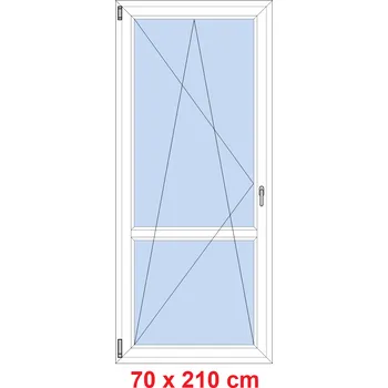 Okno Soft Balkonové dveře s příčkou 70x210 cm, otevíravé a sklopné