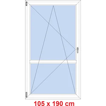 Okno Soft Balkonové dveře s příčkou 105x190 cm, otevíravé a sklopné