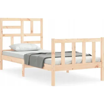 Postel Dřevěná postel z borovice 205,5x105,5x104 cm, neošetřená, s čelem