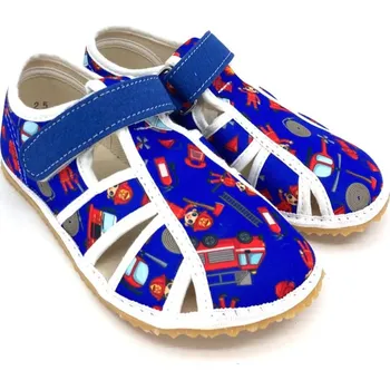Chlapecká obuv Barefoot papuče Jonap Home New Modrý hasič 25, Vnitřní délka boty: 16,8 cm, Vnitřní šířka boty: 6,7 cm