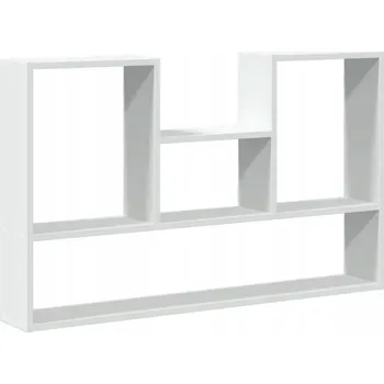 police Bílá nástěnná police 99 x 15 x 60 cm z konstrukčního dřeva