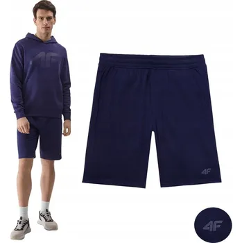 Pánské kraťasy Kraťasy 4F modré bavlna regular M sportovní před kolena