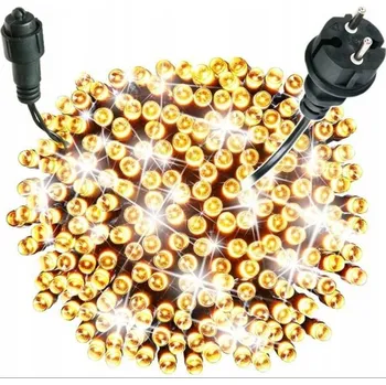 Vánoce VÁNOČNÍ OSVĚTLENÍ NA STROMEČEK 300 LED TEPLÁ BÍLÁ SVÍCENÍ + BLESK BÍLÁ + BLESK