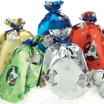 Dárková taška P.N.P. PLAST Vánoční sáček Orso Polare 16 x 25 cm ,balení 100 ks 589978