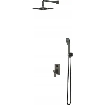 Sprchový set Omnires Slide podomítková sprchový set s hlavovou sprchou, grafit barva SYSSL12GR