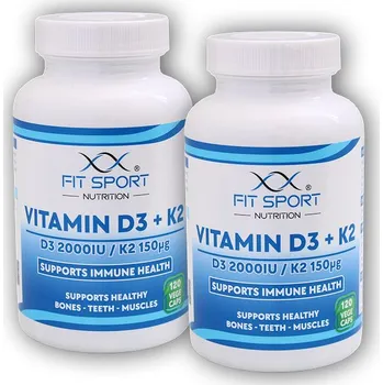 2x Vitamin D3 + K2 120 vege kapslí