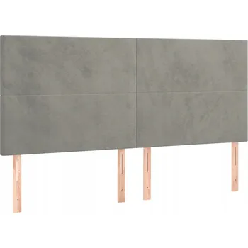 Čelo postele sametové světle šedé 200 x 5 x 118/128 cm