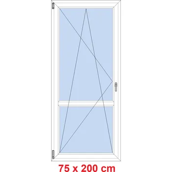Okno Soft Balkonové dveře s příčkou 75x200 cm, otevíravé a sklopné