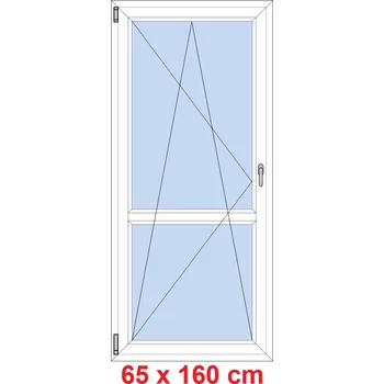 Okno Soft Balkonové dveře s příčkou 65x160 cm, otevíravé a sklopné