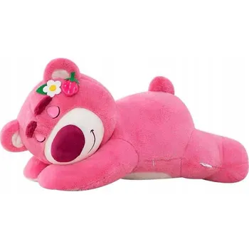 plyšák PLYŠÁK SPÍCÍ MEDVÍDEK JAHODA 72 CM - VELKÝ POLŠTÁŘ K MAZLENÍ