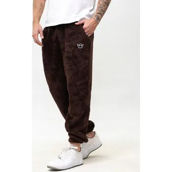 Pánské kalhoty TEPLÁKOVÉ KALHOTY Pánské ZATEPLENÉ SHERPA MEDVÍDEK KOŽÍŠEK Jigga Teddy HNĚDÉ M