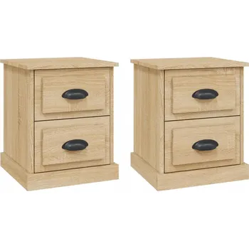 Noční stolek Noční stolky, 2 ks, dub sonoma, 39x39x47,5 cm