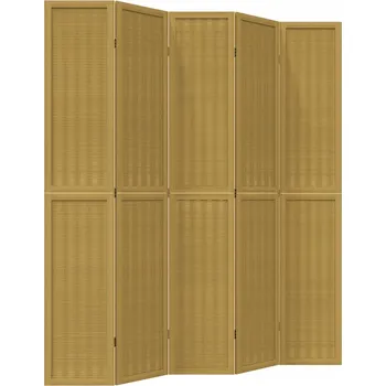 Paraván Paraván bambusový, 5dílný, hnědý, rozměry 175-180 x 220 cm