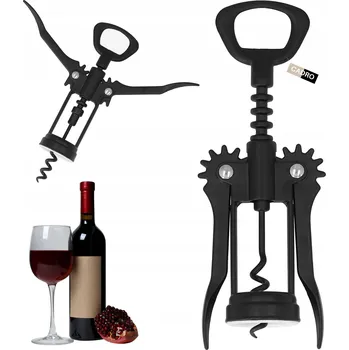 Otvírák Vývrtka na víno 16 cm otvírák na lahve černý kovový