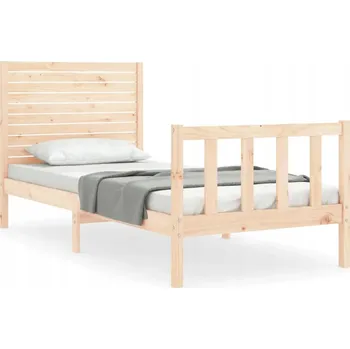 Postel Dřevěná borovicová postel 195,5 x 80,5 x 100 cm, surová, s čelem