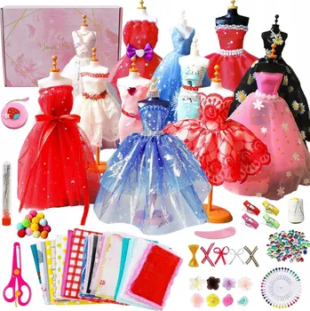 Doplněk pro panenku SADA PRO HOLČIČKU ZESTAW DO PROJEKTOWANIA MODY PRO DÍVČÍ OBLEČENÍ PRO PANENKY, DÁREK 460x