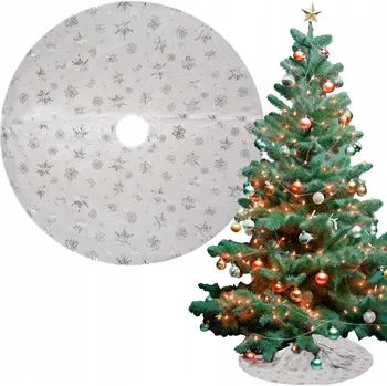 Vánoční dekorace Dekorativní podložka, pěkný kobereček pod vánoční stromeček, velká krytka na podlahu, sněhové vločky