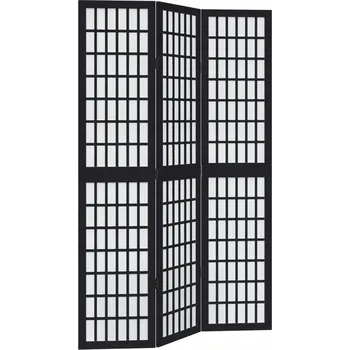 Paraván Dekorační paraván černý 105-110 x 180 cm masivní dřevo