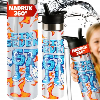 SKLENĚNÁ LAHEV LAHEV NA PITÍ NA VODU TRITAN PRO DĚTI DO ŠKOLY SIX SEVEN 67