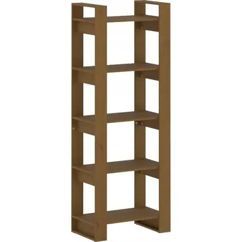 Knihovna Knihovna z masivního borovicového dřeva, medově hnědá, 60x35x160 cm