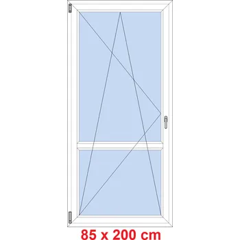 Okno Soft Balkonové dveře s příčkou 85x200 cm, otevíravé a sklopné