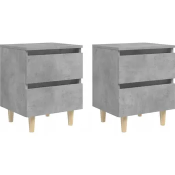 Noční stolek 2 noční stolky, borové nohy, šedá betonu, 40x3
