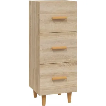 Komoda Komoda dub sonoma 34,5 x 34 x 90 cm se 3 zásuvkami a dřevěnými nožičkami