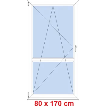 Okno Soft Balkonové dveře s příčkou 80x170 cm, otevíravé a sklopné