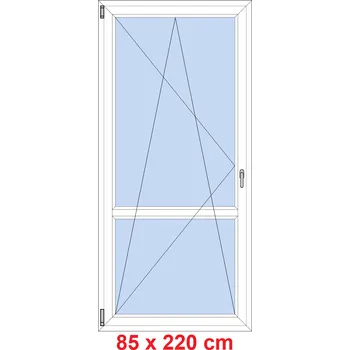 Okno Soft Balkonové dveře s příčkou 85x220 cm, otevíravé a sklopné