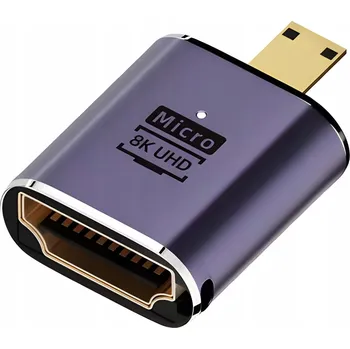 Video kabel ADAPTÉR PŘÍMÝ KONVERTOR PŘECHODKA HDMI na MICRO HDMI 48GBPS 8K 60HZ C1