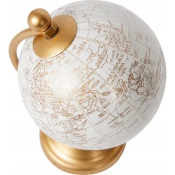 Obraz DEKORATIVNÍ GLOBUS 9,5 x 8,5 x 14,5 cm BÍLÁ ZLATÁ