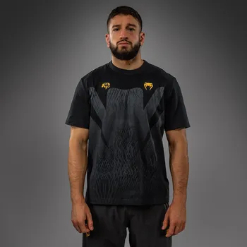 Pánské oblečení Triko Venum x Chimaev Wild Borz - Black/Grey Velikost: S