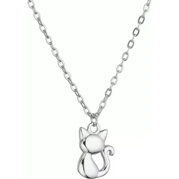 Náhrdelník Stříbrný náhrdelník s kočičkou 62041
