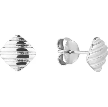 Oblečení a móda Stříbrné náušnice čtverečky s rytím 61053