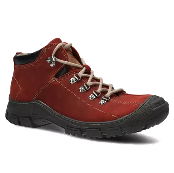 Pánská zimní obuv Pánské zimní boty Nagaba N456 červená (Pánská kotníková obuv z pravé kůže)