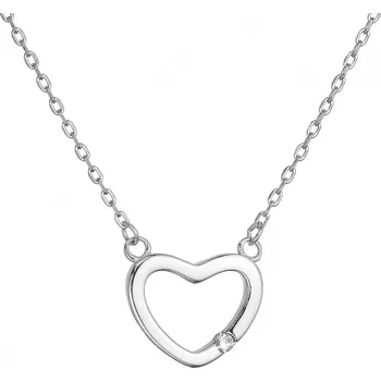 Oblečení a móda Stříbrný náhrdelník srdce se zirkonem 12109.1