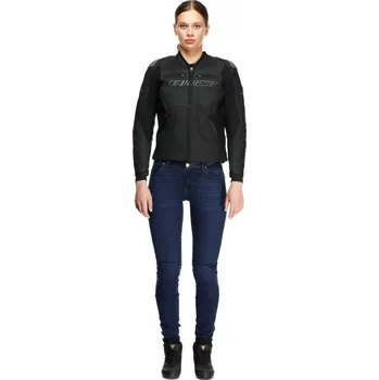 Moto bunda DAINESE RACING 5 LEATHER JACKET WMN # BLACK/BLACK - 54