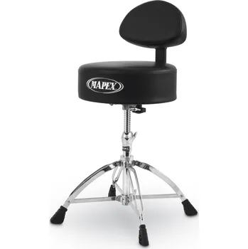 Hudební nástroj MAPEX T770 Double Braced Throne w/Height Adjustment & Back Rest - Round Seat