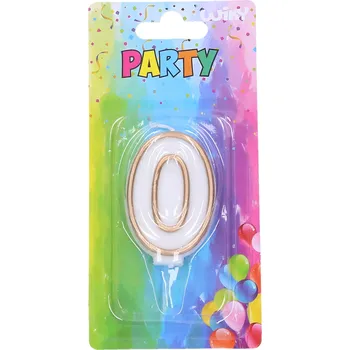 Dortová svíčka Párty svíčka 0 - zlatá