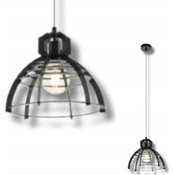 Lampička Rustykalna Lampa Wisząca Czarna Drewno Metal Eglo IPSWICH Pro Domácnost A Kancelář