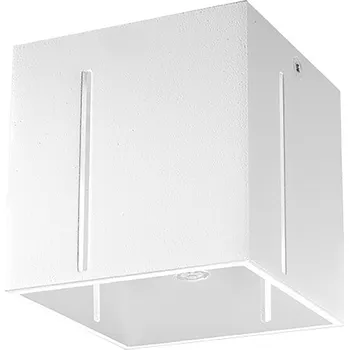 Stropní svítidlo čtvercové bílé moderní do obýváku a kuchyně PIXAR Sollux hliník 10x10 cm