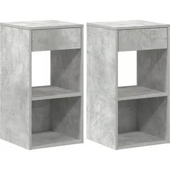 Noční stolek Noční stolek šedo-betonový 35 x 34 x 66,5 cm s 1 zásuvkou