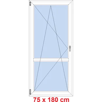 Okno Soft Balkonové dveře s příčkou 75x180 cm, otevíravé a sklopné