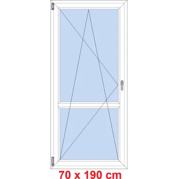 Okno Soft Balkonové dveře s příčkou 70x190 cm, otevíravé a sklopné