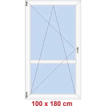 Okno Soft Balkonové dveře s příčkou 100x180 cm, otevíravé a sklopné